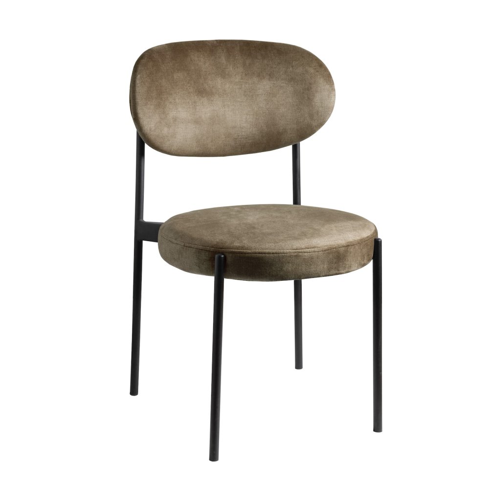 Chaise ronde velvet Taupe |  - Chaises