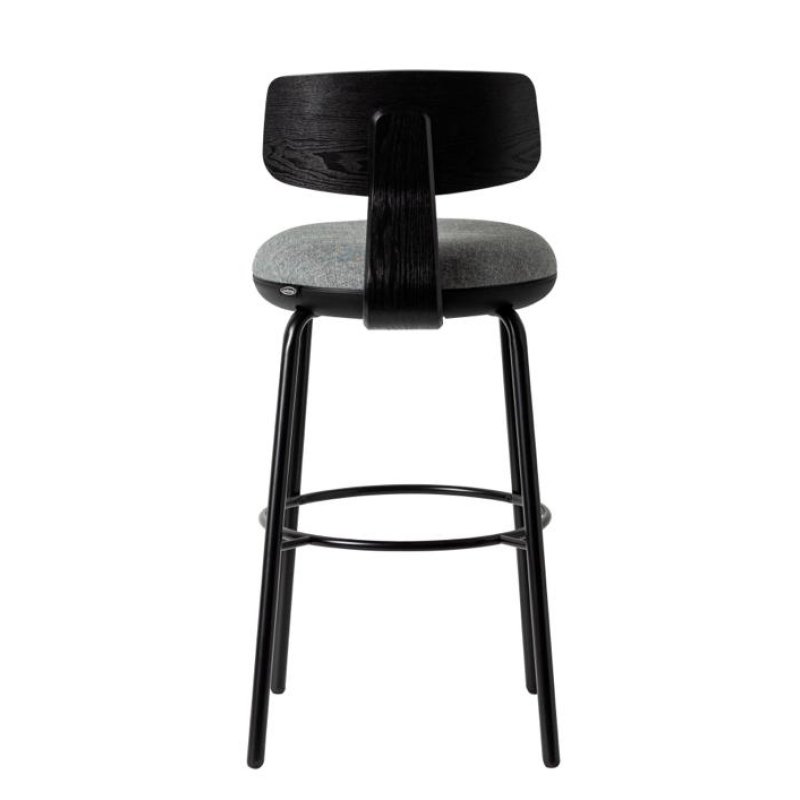 Tabouret Lyna en bois et assise tissu vert | L'Empreinte - Boutique