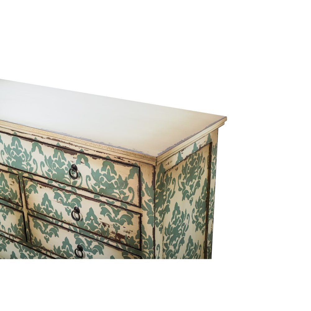 Commode Fleurs vert d'eau | L'Empreinte - Commodes