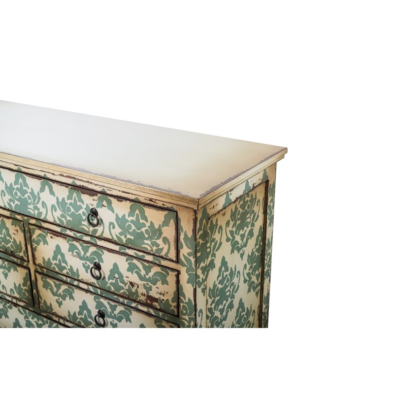 Commode Fleurs vert d'eau | L'Empreinte - Commodes