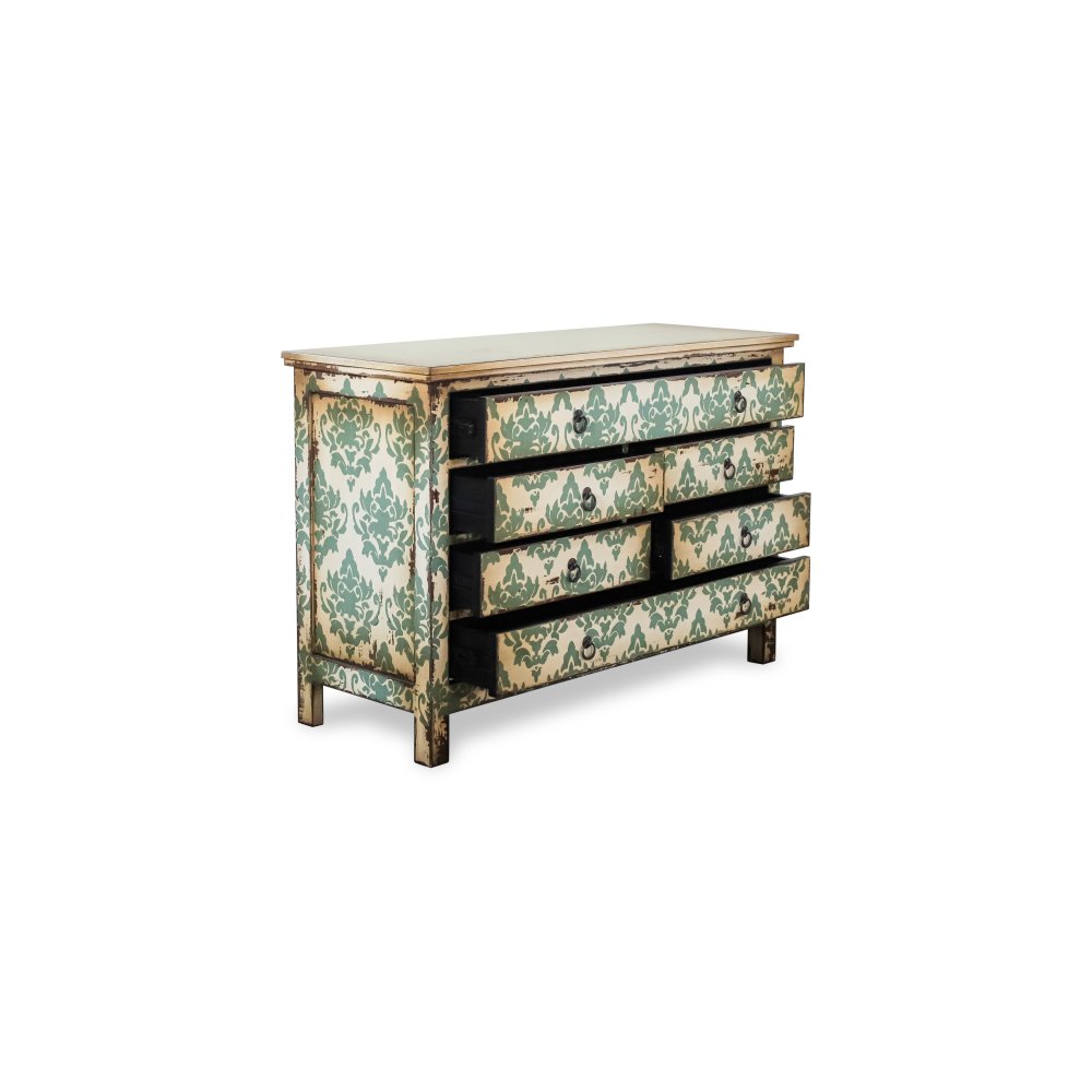Commode Fleurs vert d'eau | L'Empreinte - Commodes