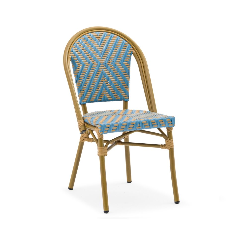 Chaise Daria bleue/doré |  - Chaises