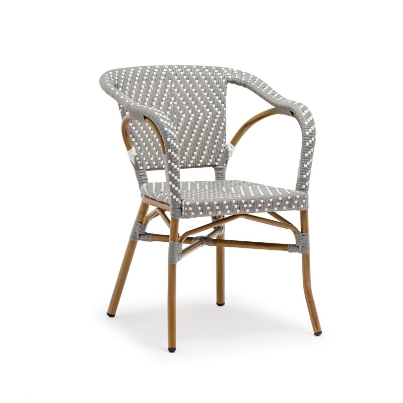 Fauteuil Dona motif gris/blanc