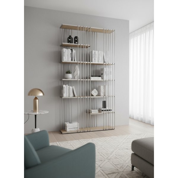 Bibliothèque Barres inox | L'Empreinte - Bibliothèques