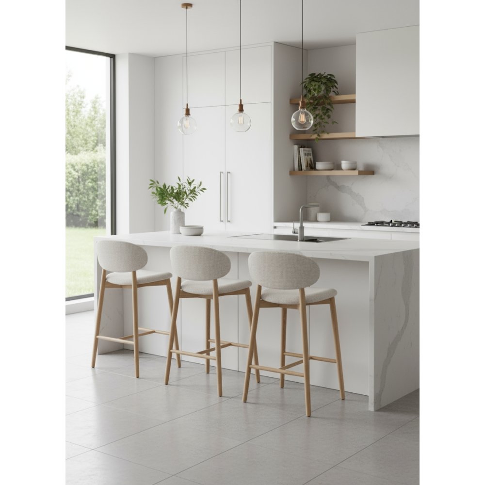 Tabouret Jaspe Naturel & White | L'Empreinte - Boutique