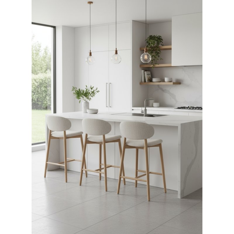Tabouret Jaspe Naturel & White