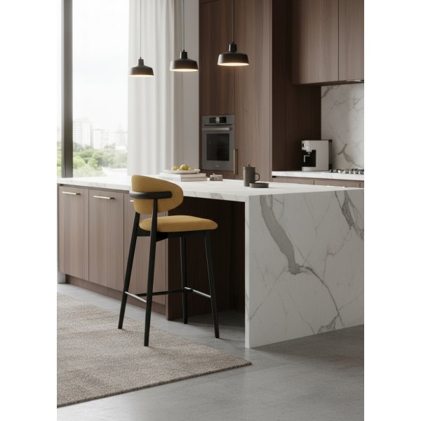 Tabouret Jaspe Black & Yellow | L'Empreinte - Boutique