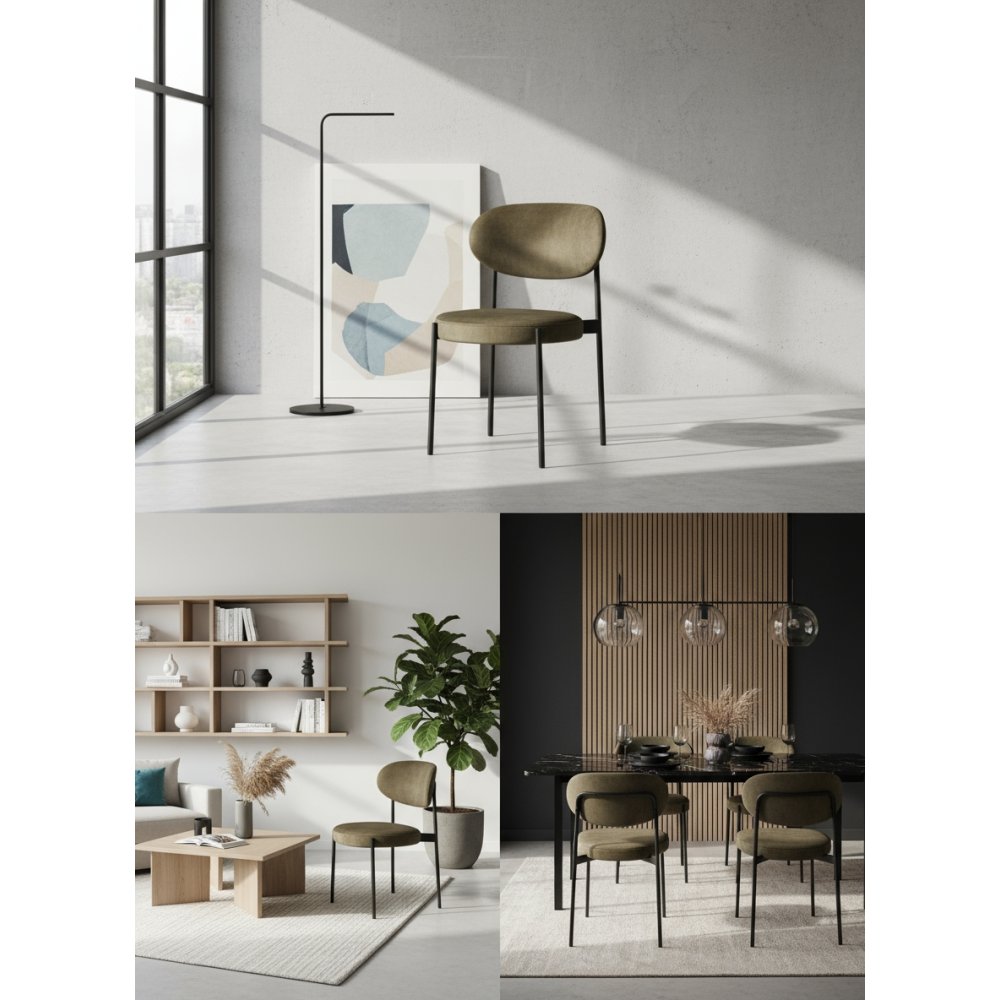 Chaise rebell ronde kaki | L'Empreinte - Chaises