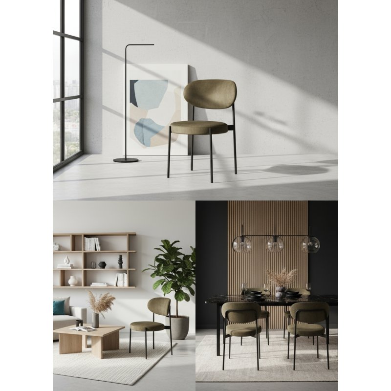 Chaise rebell ronde kaki