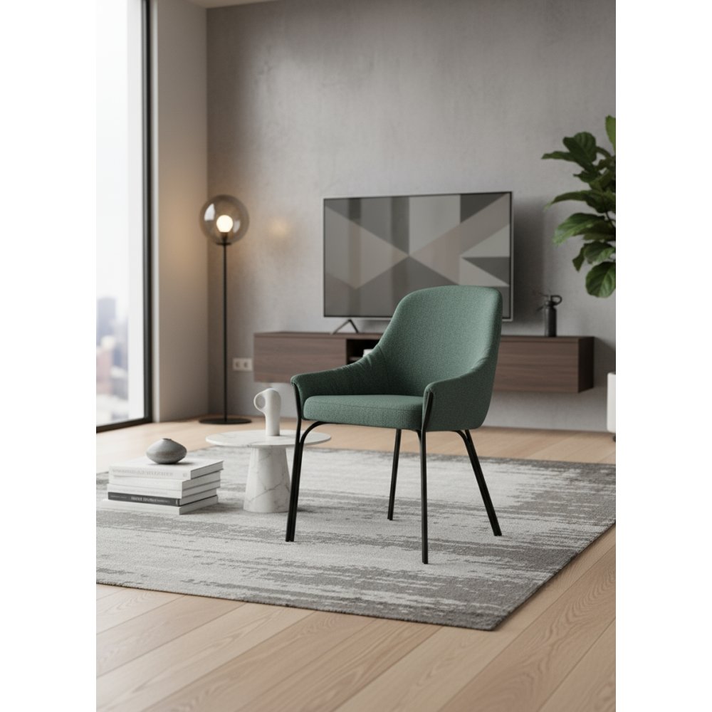 Chaise baquet Velvet vert | L'Empreinte - Chaises