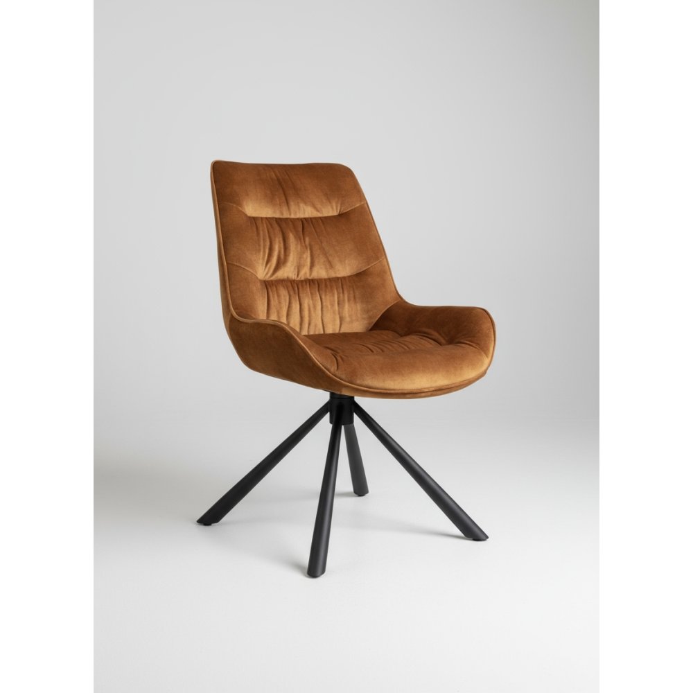 Chaise velvet baquet pivotante Ocre | L'Empreinte - Chaises