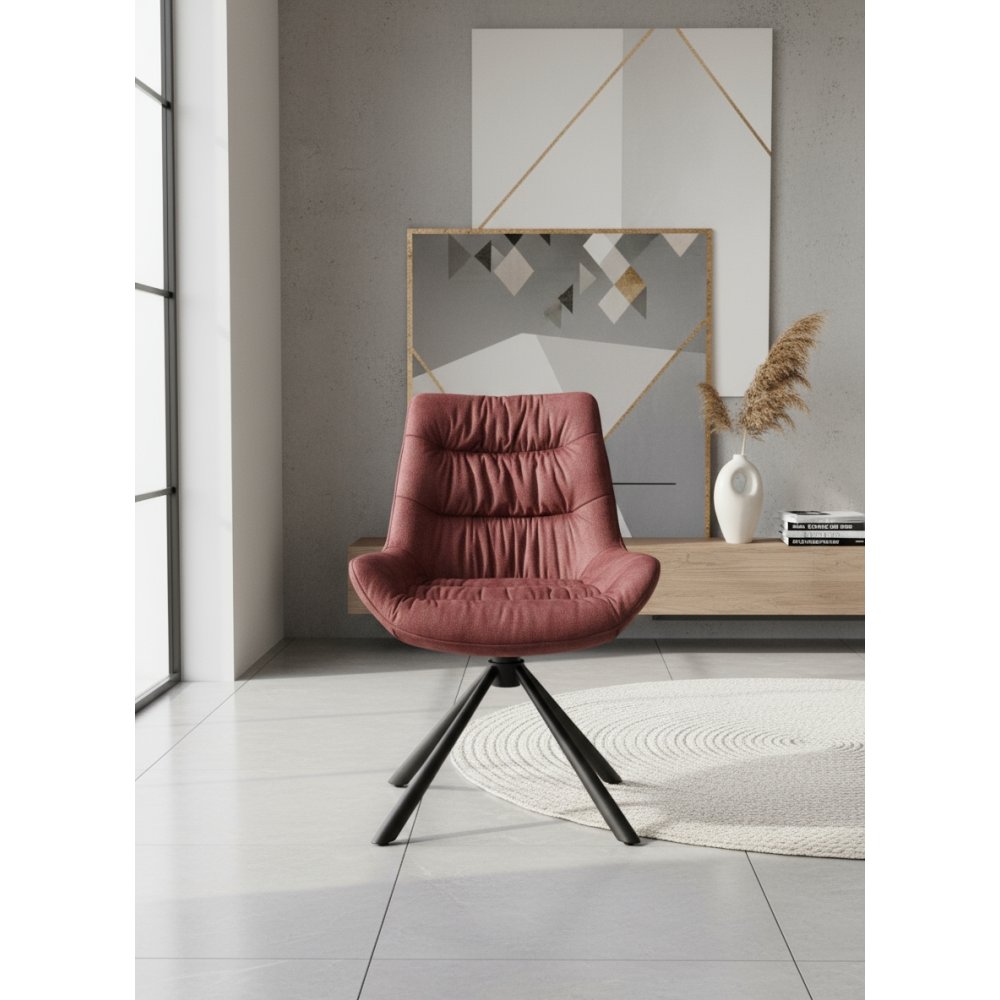 Chaise Velvet baquet pivotante rose | L'Empreinte - Chaises