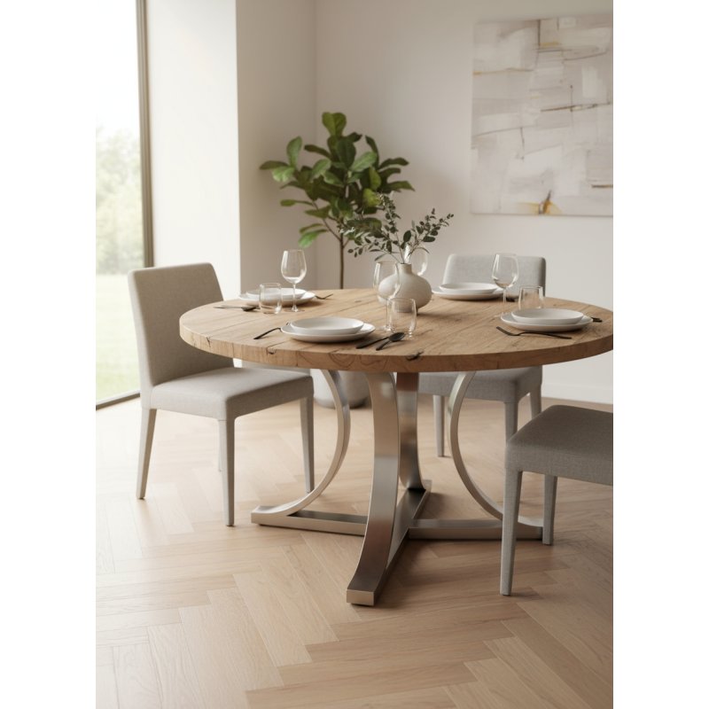 Table à manger Arya inox brossé