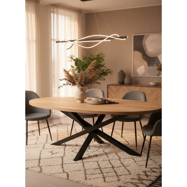 Table ovale Arya pied mikado noir | L'Empreinte - Tables à manger