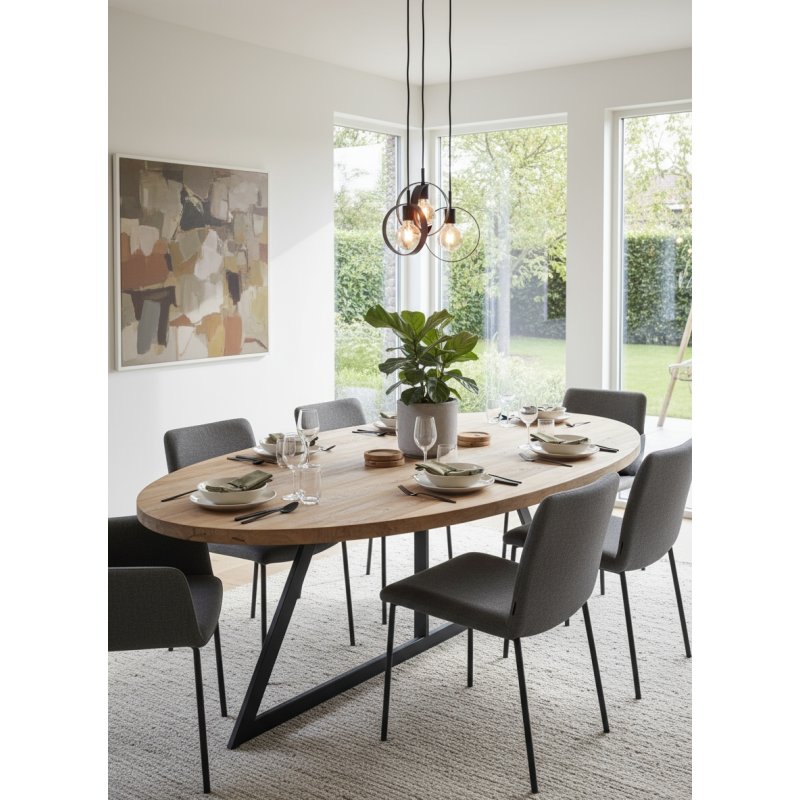 Table ovale Arya pied équerre