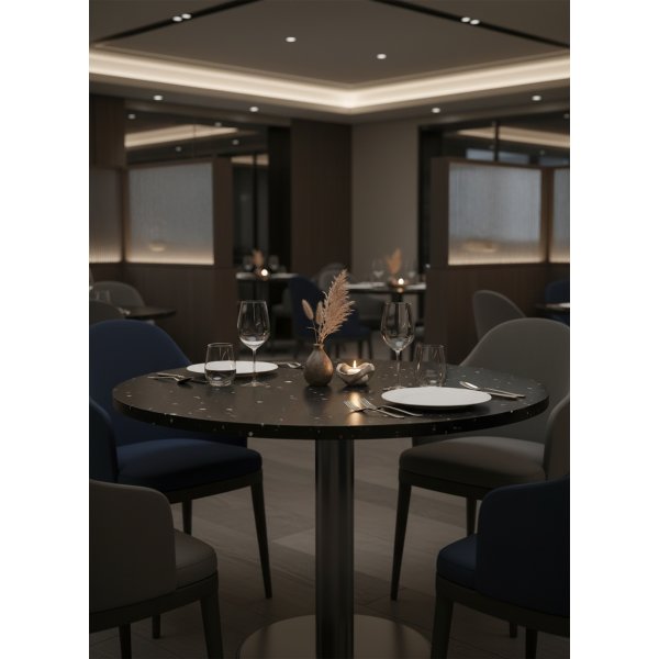 Plateau de table rond noir |  - Plateaux de table