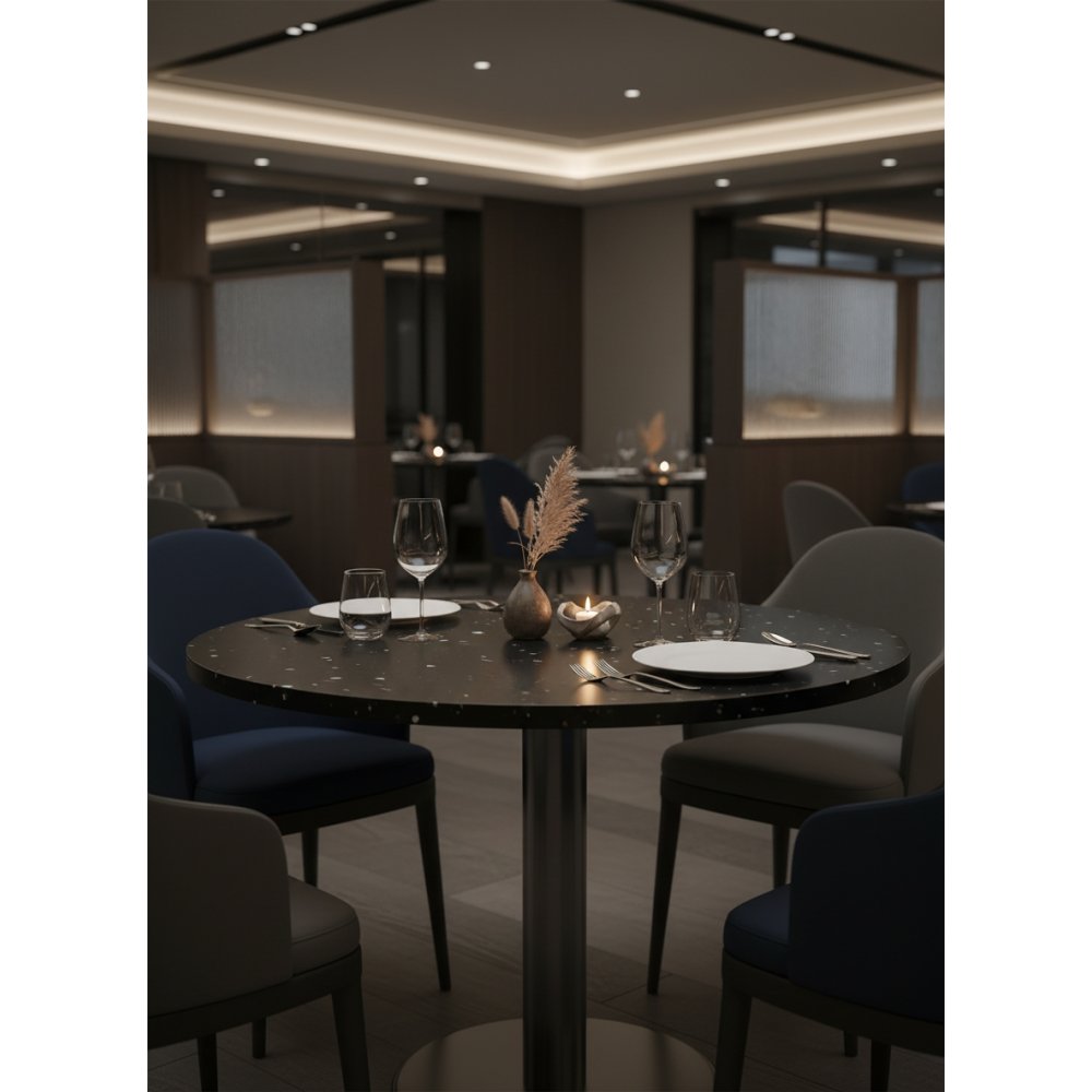 Plateau de table rond noir |  - Plateaux de table