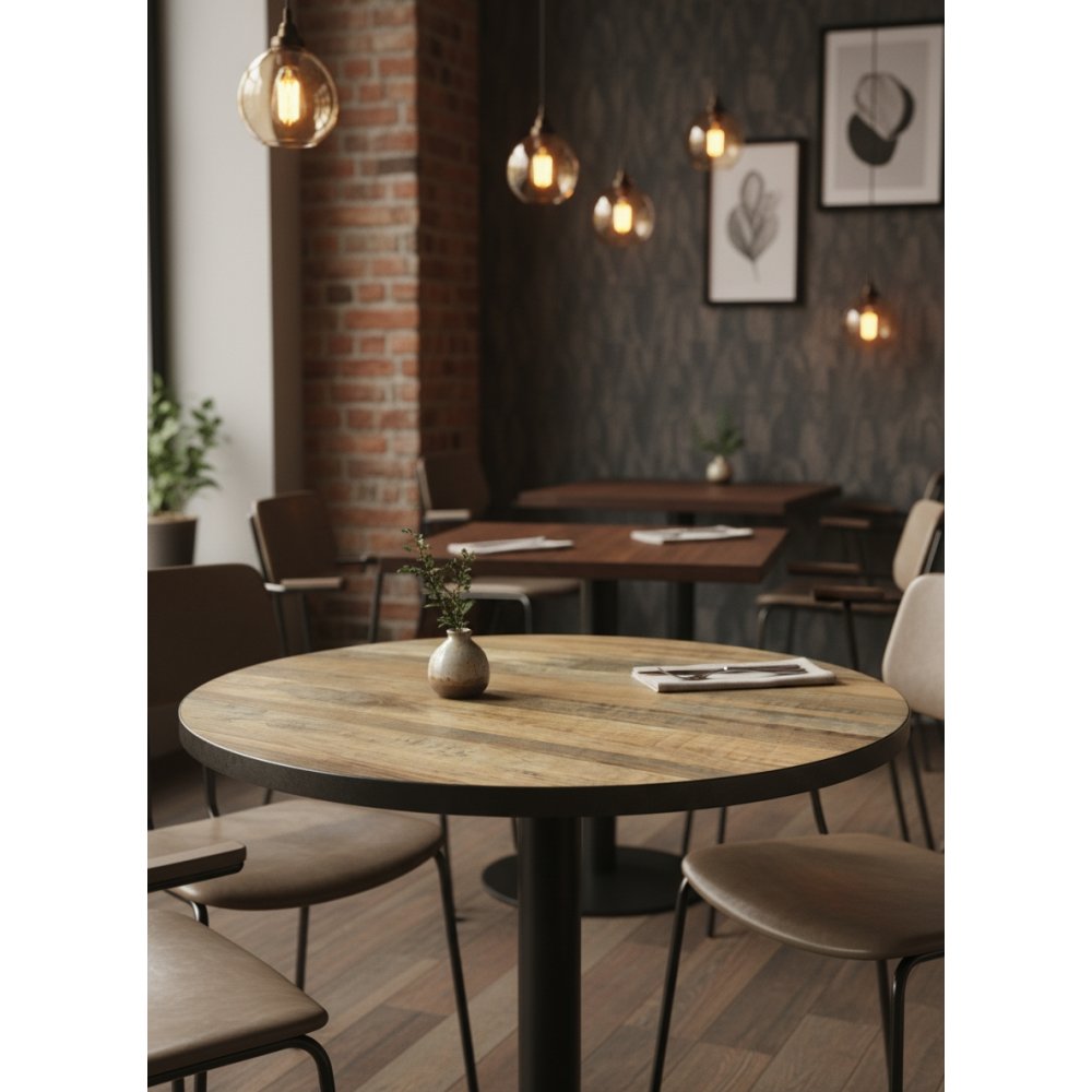 Plateau de table rond mélamine |  - Plateaux de table