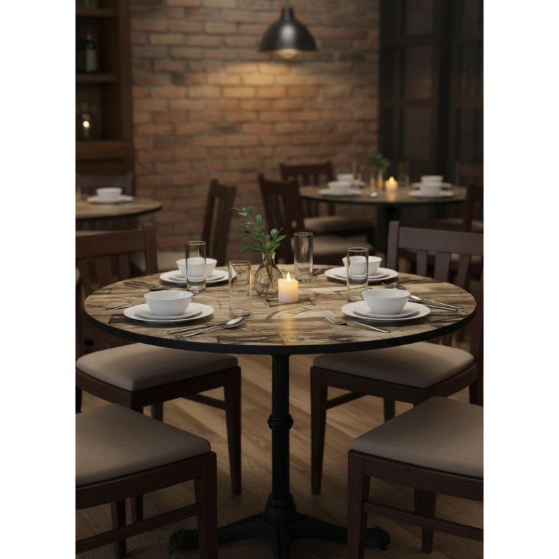 Plateau de table rond mélamine