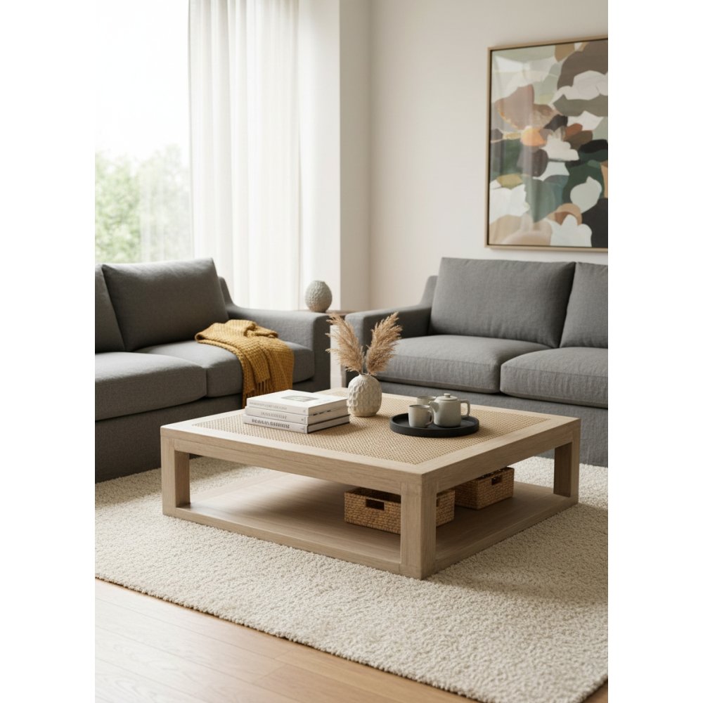 Table Basse rectangulaire Ormea rotin | L'Empreinte - Tables basses