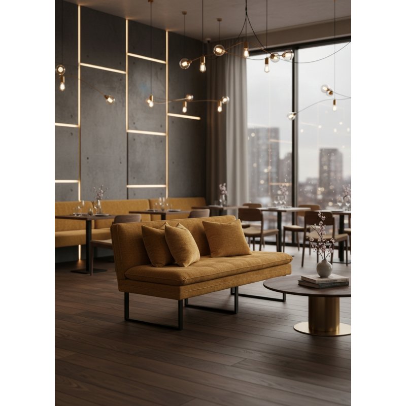 Banquette sur pied Como Ocre 180cm