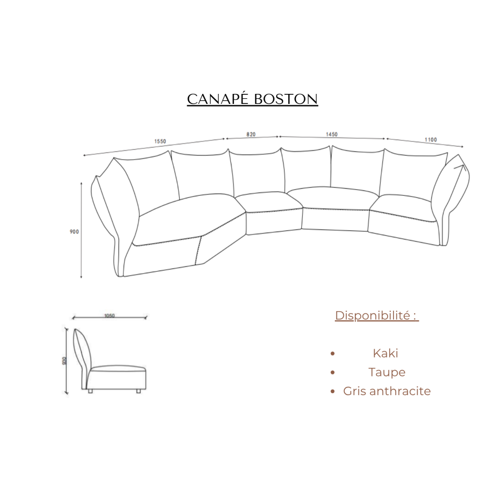 Canapé BOSTON vert |  - Boutique