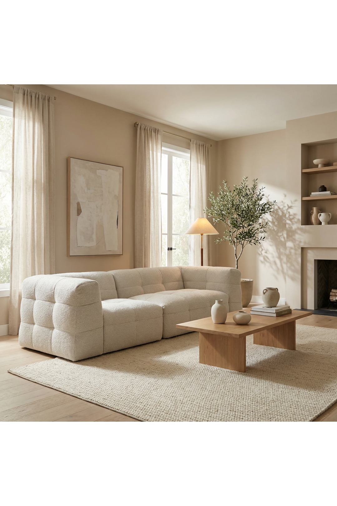 Canapé ASTANA bouclette écru |  - Canapés