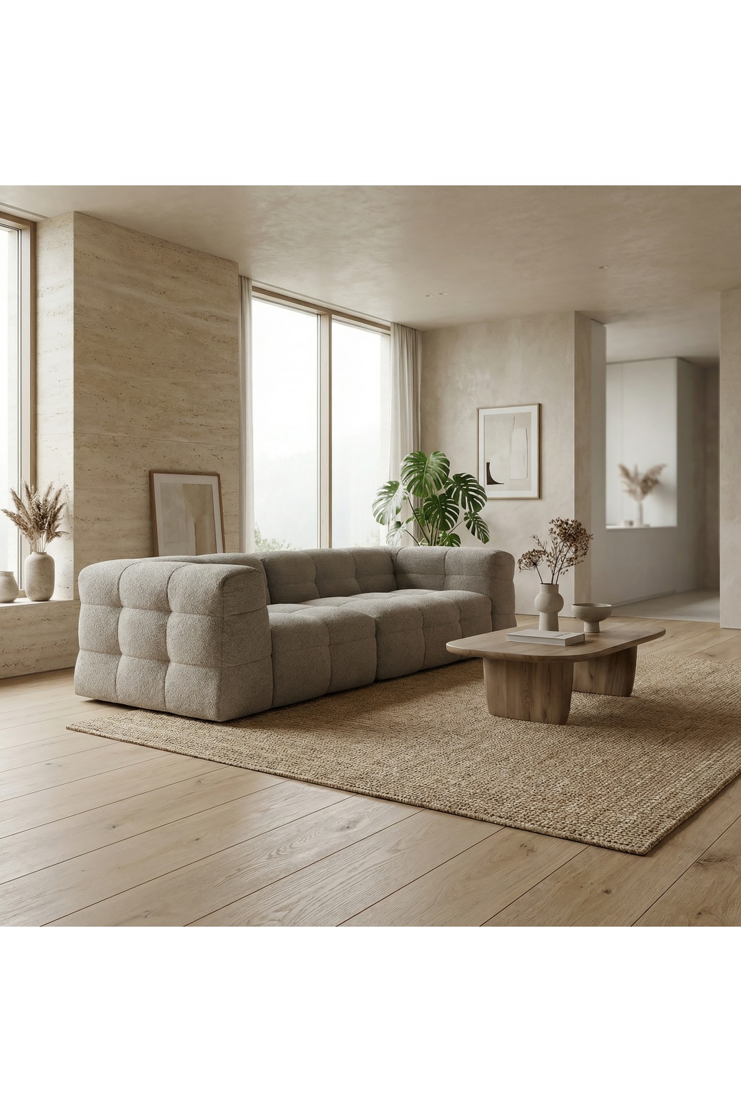 Canapé ASTANA bouclette taupe