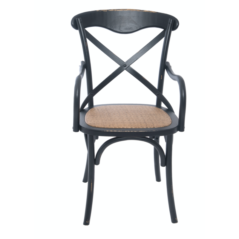 Chaise accoudoir Cassidy black antique