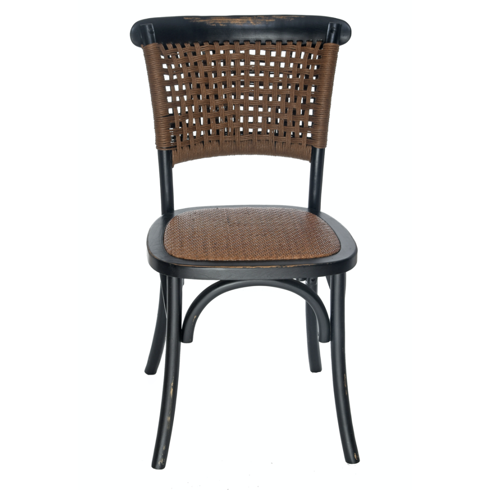Chaise Tressée Cassidy Black Antique |  - Chaises