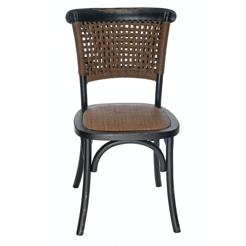 Chaise Tressée Cassidy Black Antique